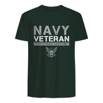 US Navy - Veteran Honor Courage Commitment T-Shirt in Forest Green - back view