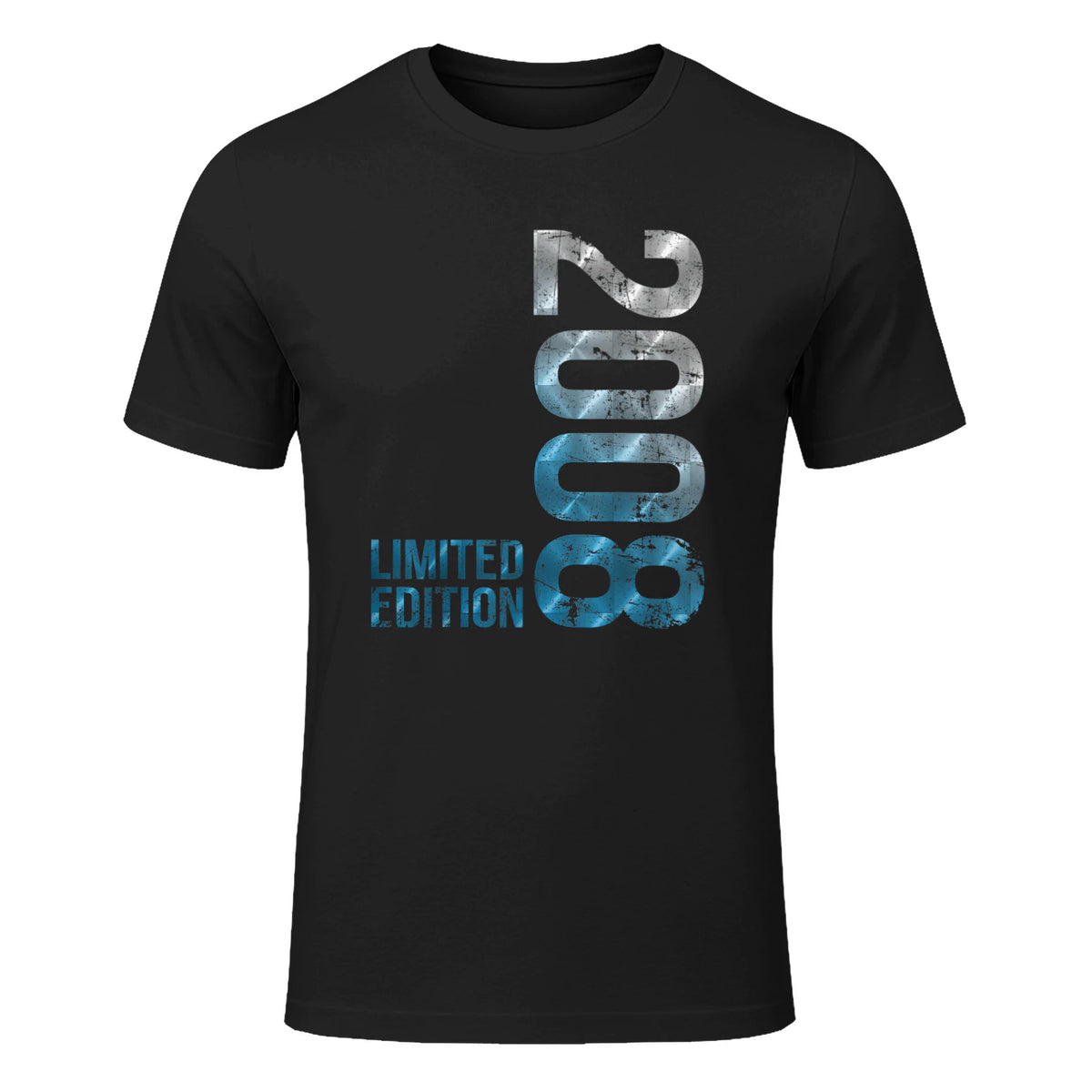 Vintage Eighteenth Birthday Gift T-Shirt in Black - front view