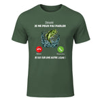 Désolé, Je suis sur Une Autre Ligne Pêche pour Pêcheurs Papa in Military Green - front view