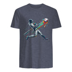 Baseball Player Drip T-Shirt in Heather Navy - back view