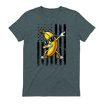 Dabbing Banana Retro American Flag Banana Lover Boys Kids T-Shirt in Dark Heather - back view