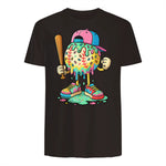 Baseball Drip for Boys Ice Cream Drip Baseball Sport T-Shirt in Dark Chocolate - back view