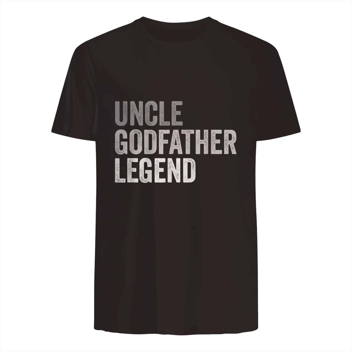 Funny Uncle Godparent Hero Message Uncle Godfather Legend For A Favorite Uncle Family Baptism T-Shirt - Black, Sm in Dark Chocolate - back view