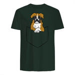 Chien Boxer dans la poche Chien Boxer in Forest Green - back view