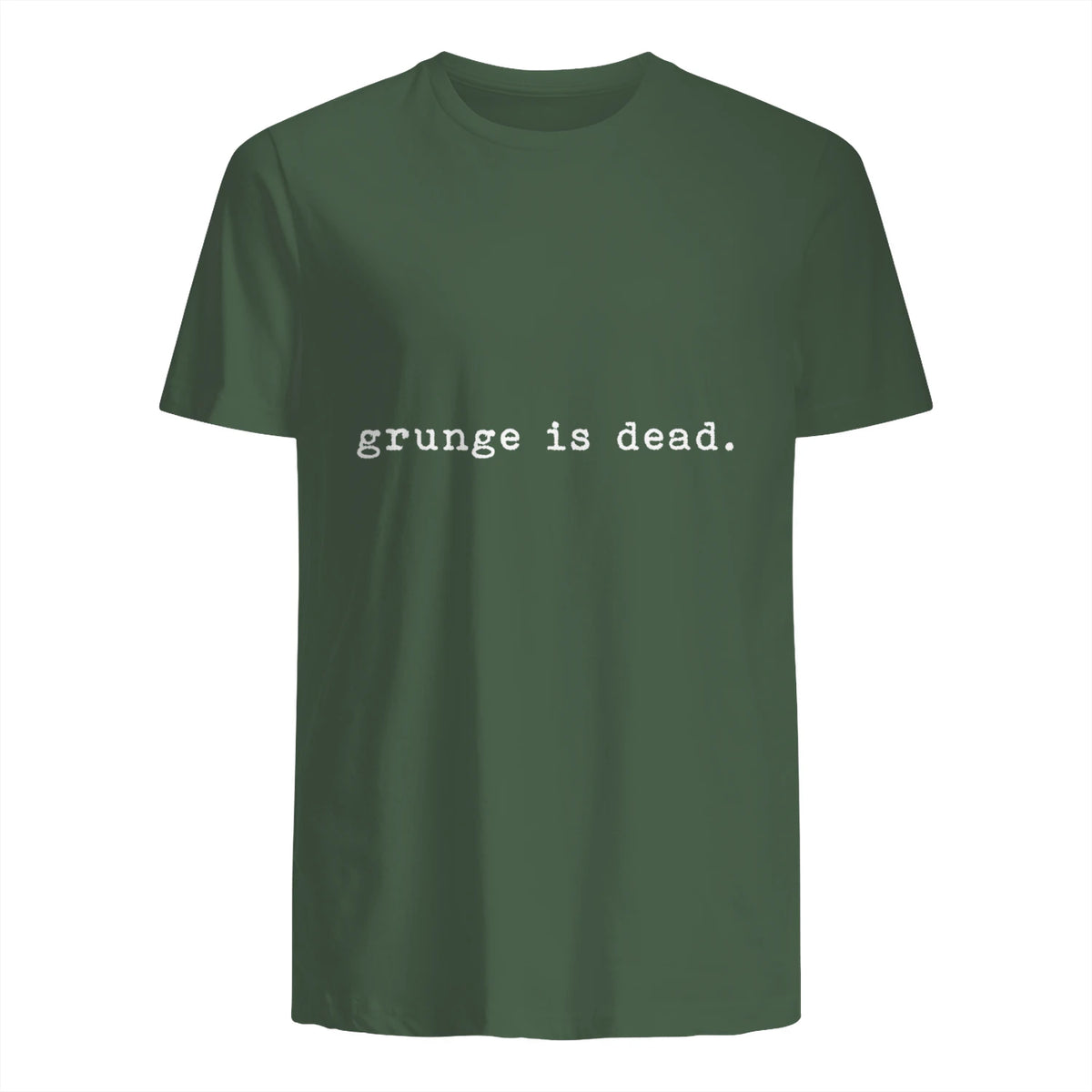 Chemises de soirée rock des années 90 Grunge Is Dead Novelty Saying Funny in Military Green - back view