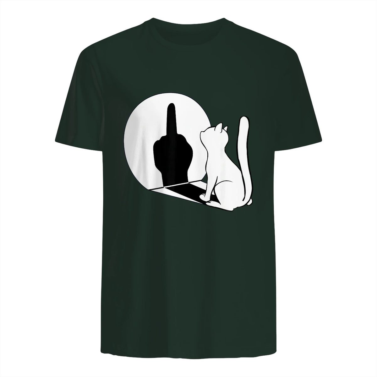 Chat Majeur drôle avec Doigt d'honneur in Forest Green - back view