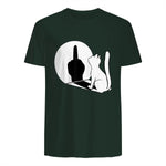 Chat Majeur drôle avec Doigt d'honneur in Forest Green - back view