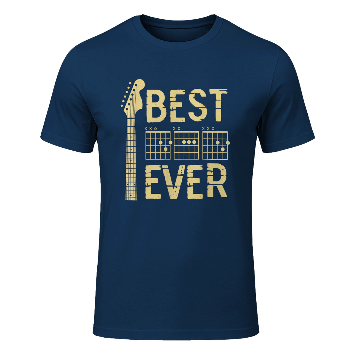 Best Dad Ever Guitar Chord T-Shirt in Navy - front view