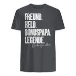 Bonuspapa Bester Stiefpapa Stiefvater Bonus Papa T-Shirt in Charcoal - back view
