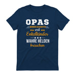 Opas Weil Enkelkinder Wahre Helden Brauchen Großvater Spruch in Navy - back view