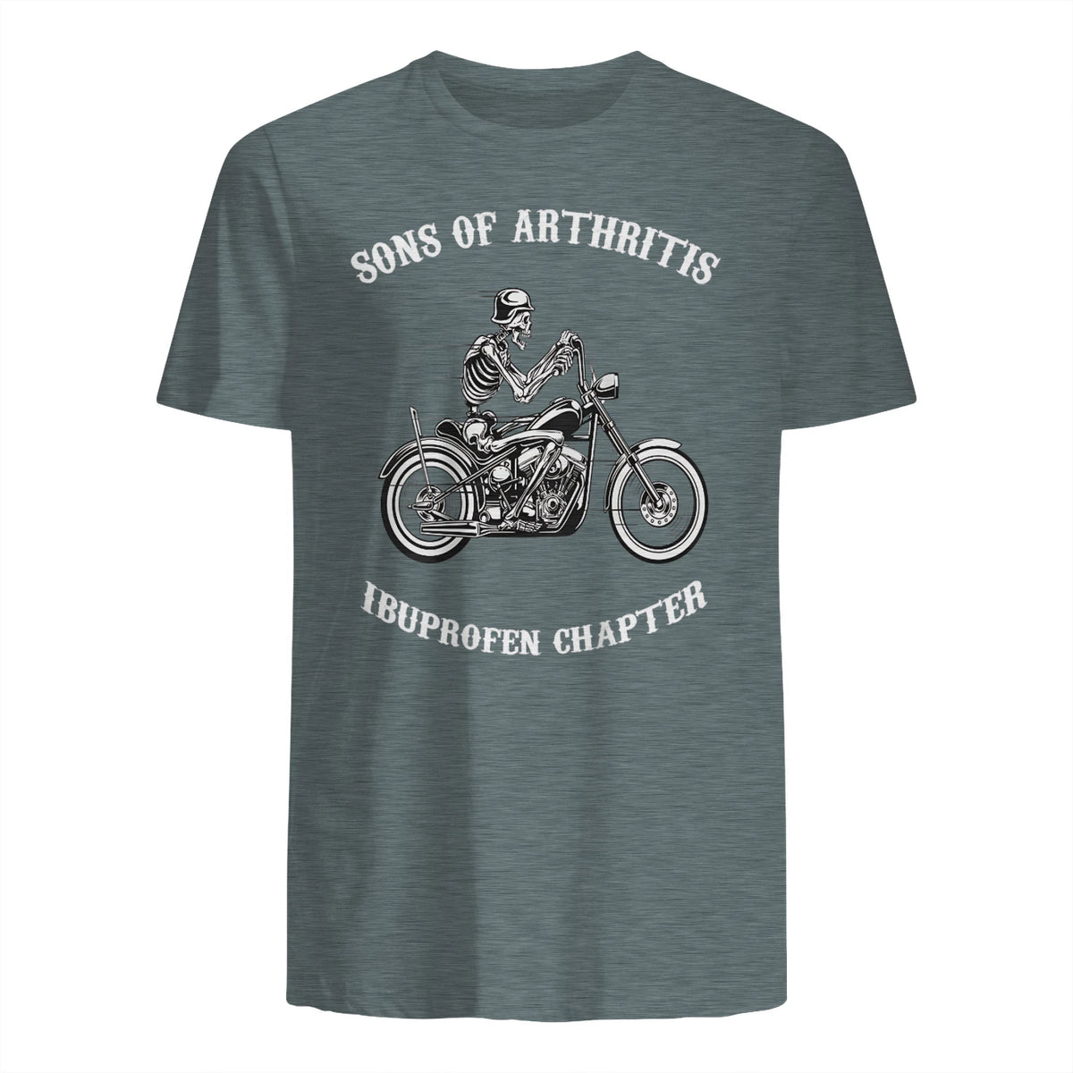 Sprüchewerkstatt Sons mit Arthritis Ibuprofen Chapter Motorradfahrer für Herren, Schwarz, in Dark Heather - back view