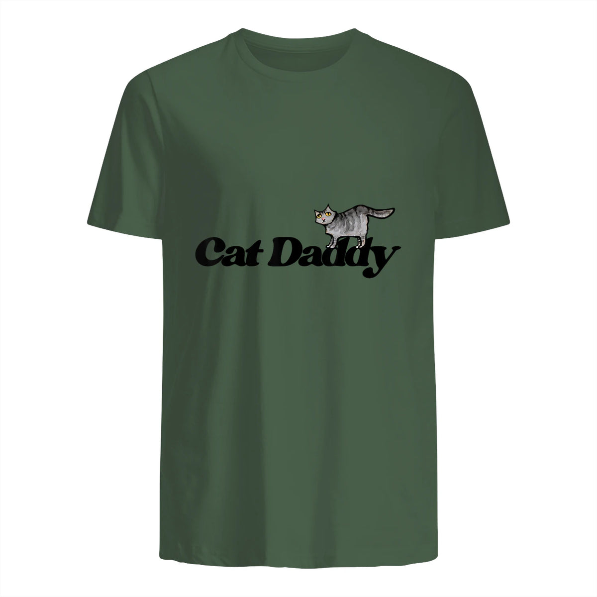 Chat Daddy drôle chat papa drôle chat papa humour fête des pères père in Military Green - back view