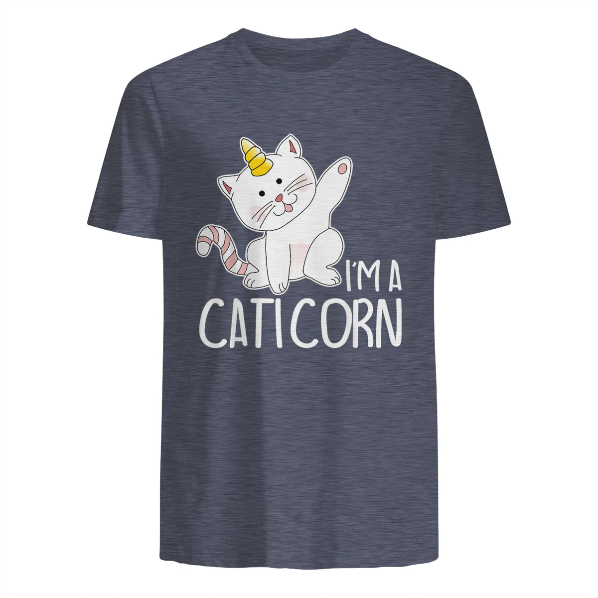 Chats Licorne I Chaton doux I Licorne I Chats in Heather Navy - back view