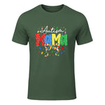 Proud Autism Mama Mom Awareness Gifts for Moms in Military Green - front view