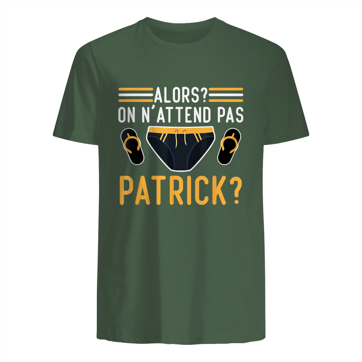 Alors on n'attend Pas Patrick in Military Green - back view
