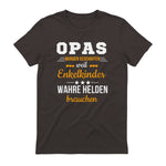 Opas Weil Enkelkinder Wahre Helden Brauchen Großvater Spruch in Dark Chocolate - back view