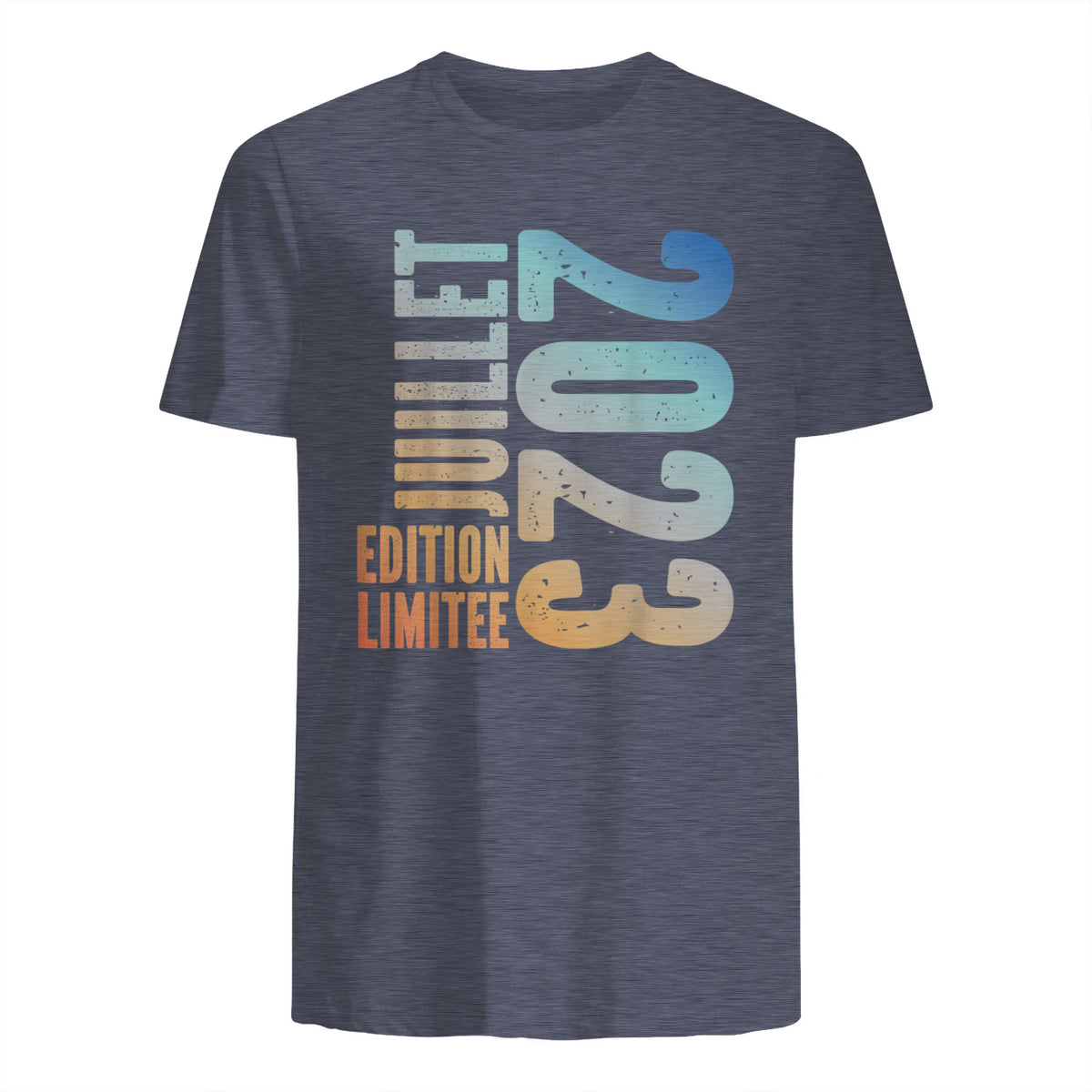 I Have Two Titles Dad And Grandad Funny Father's Day Gift Copy in Heather Navy - back view