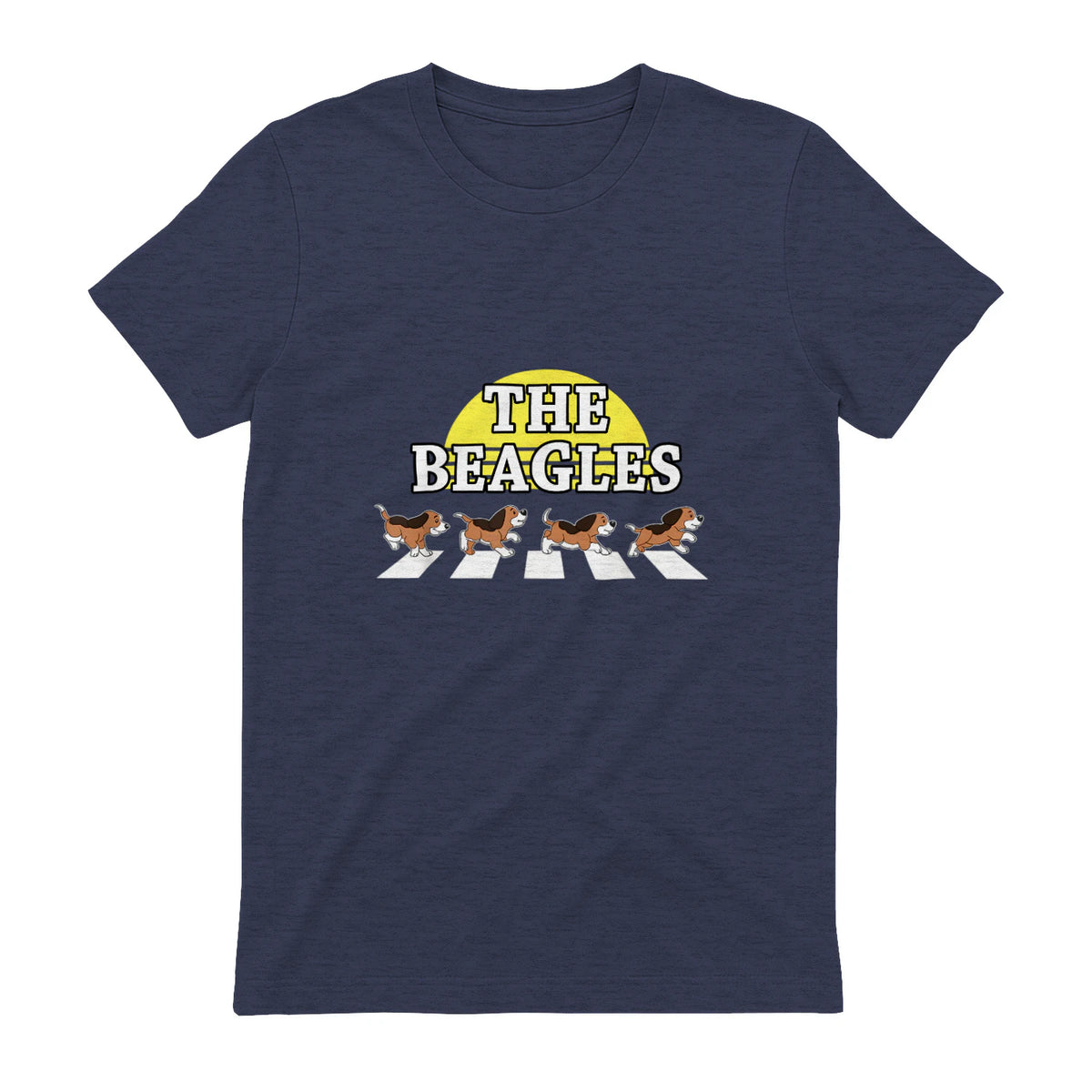 Drôle Les Beagles Beagle Dog Sitter Doggy Puppy Crosswalk in Heather Navy - back view