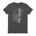 Autism Dad Awareness American Flag USA in Charcoal - back view