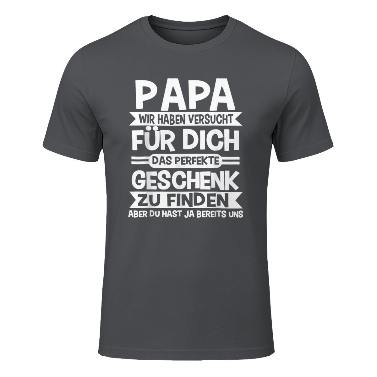 Papa und Vater Motiv, Lustiger Spruch, Herren Vatertag Halbarm T-Shirt in Charcoal - front view