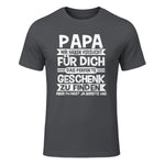 Papa und Vater Motiv, Lustiger Spruch, Herren Vatertag Halbarm T-Shirt in Charcoal - front view