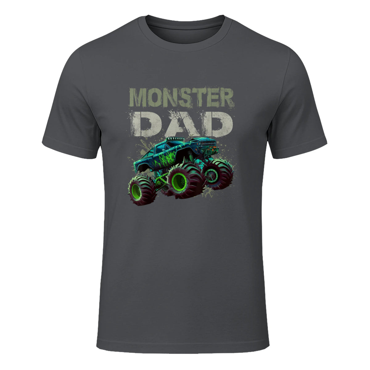 Monster Truck Dad T-Shirt in Charcoal - front view