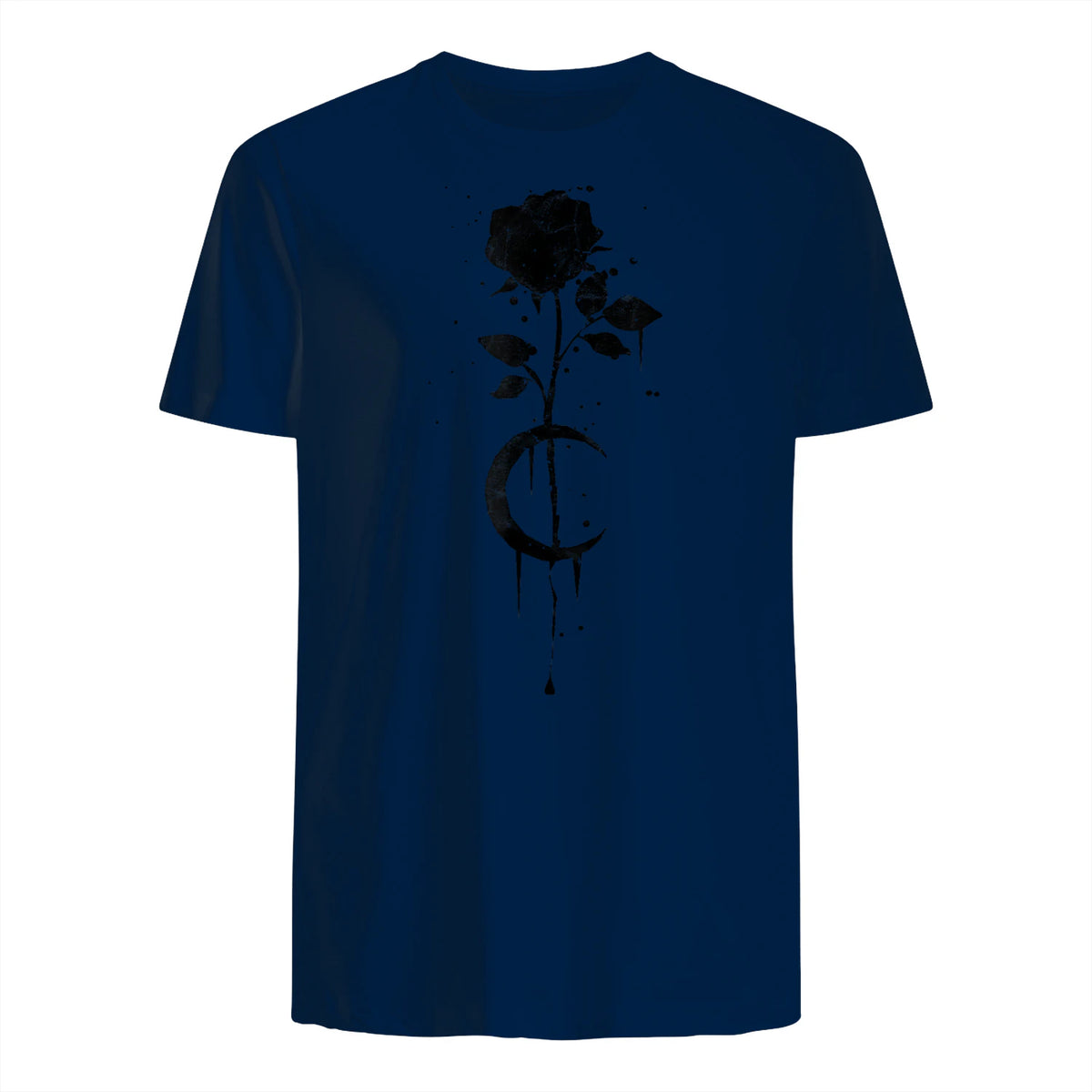 Occult Vintage Moon Rose Witchcraft Okkult Hexe Gothic in Navy - back view