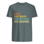 Geschenke für Väter Papa Der Mann Der Mythos Die Legende Classic Fit Novelty Short-sleeve Schwarz S Vate in Dark Heather - back view