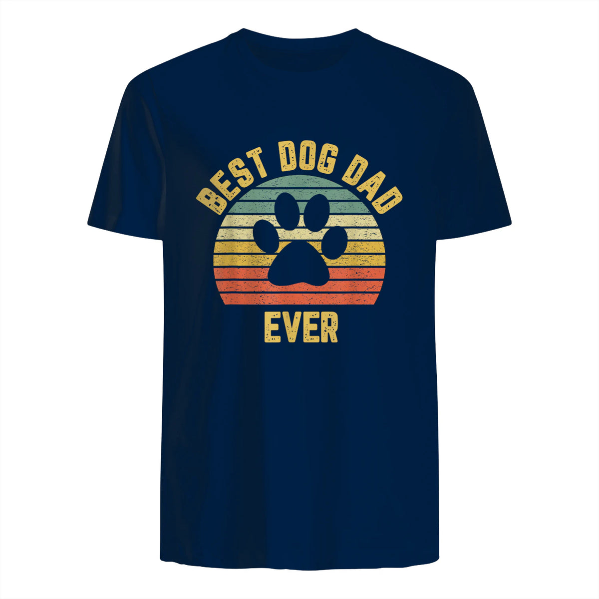 Vintage Dog Dad Cool Father's Day Gift Retro in Navy - back view