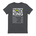 Juneteenth Black King Nutritional Facts Melanin Men Father in Charcoal - back view