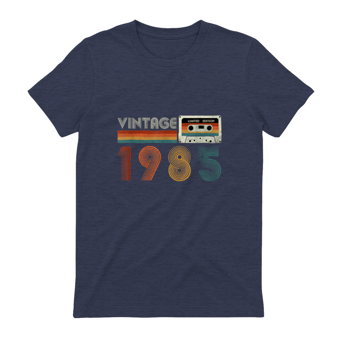 Cassette rétro Vintage 1985 en édition limitée Birthday 39 in Heather Navy - back view