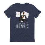 Offizielles Schlafshirt Pinguin Schlafanzug Penguin Kurzarm in Heather Navy - back view