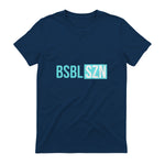 BSBL SZN Baseball Season Game Day Boys Girls Youth T-Shirt in Navy - back view