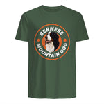 Bouvier bernois Love - Rétro amoureux des chiens in Military Green - back view