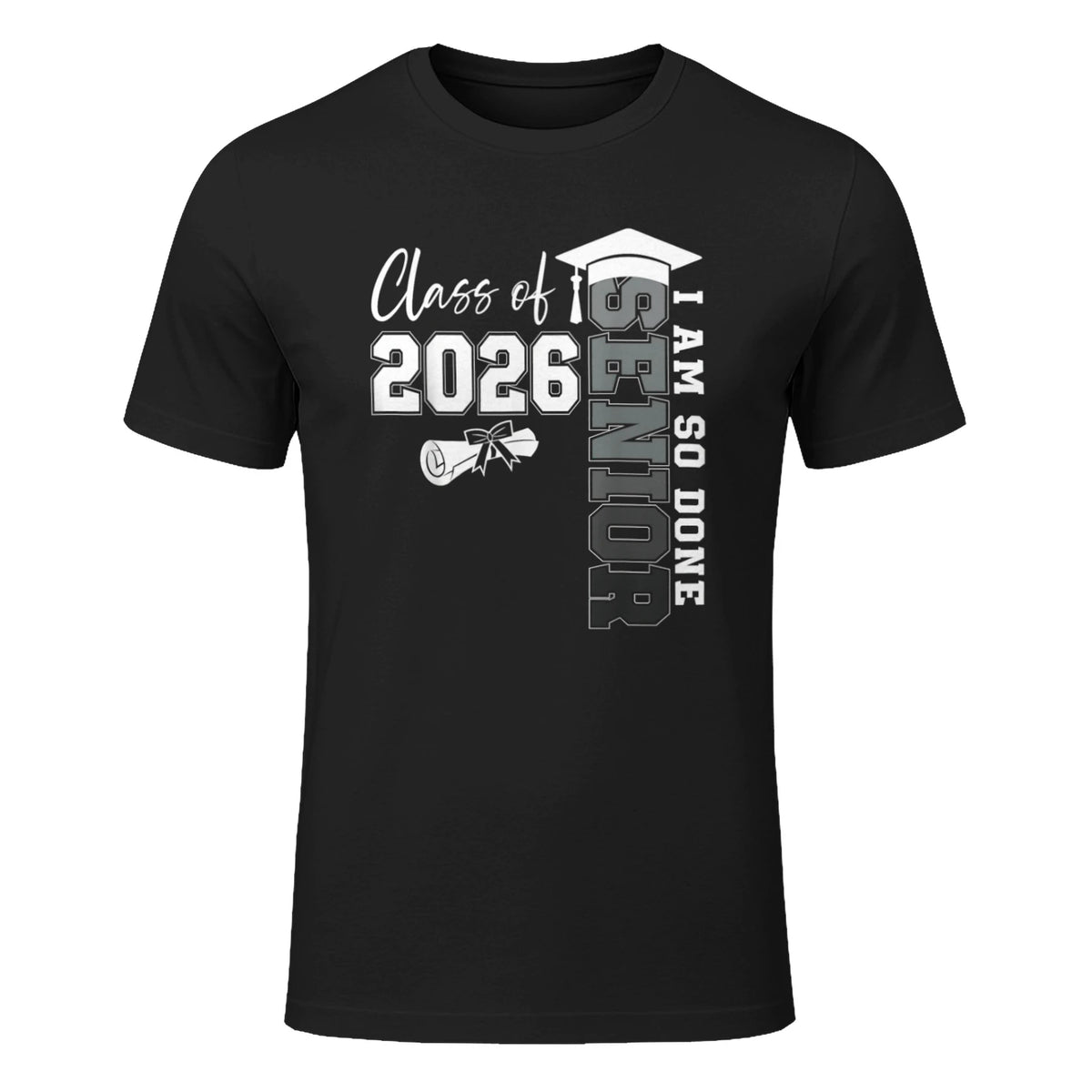 Class of 2026 Senior 2026 Graduation Decoration Men Senior T-Shirt in Black - front view