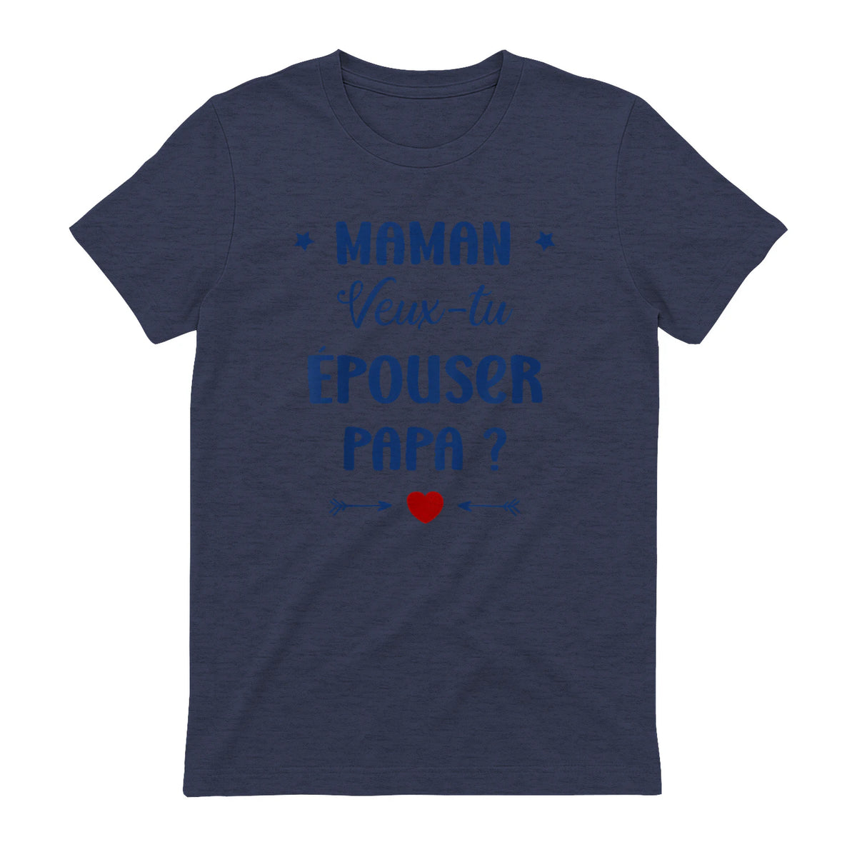 Demande en Mariage Originale Maman Veux-tu épouser Papa in Heather Navy - back view