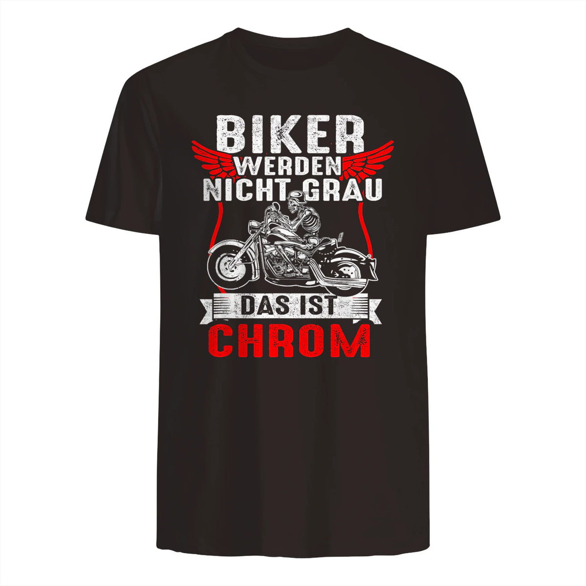 Biker Werden Nicht Grau Das Ist Chrom Motorradfahrer Biker in Dark Chocolate - back view