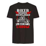 Biker Werden Nicht Grau Das Ist Chrom Motorradfahrer Biker in Dark Chocolate - back view