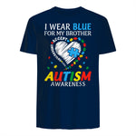 I Wear Blue For My Brother Autism Awareness in Navy - back view