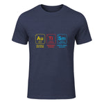 Autism Awareness Periodic Table ASD T-Shirt in Heather Navy - front view