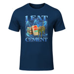 I Eat Cement Funny Cat Meme Internet Memes Funny Memes Gen-Z T-Shirt in Navy - front view