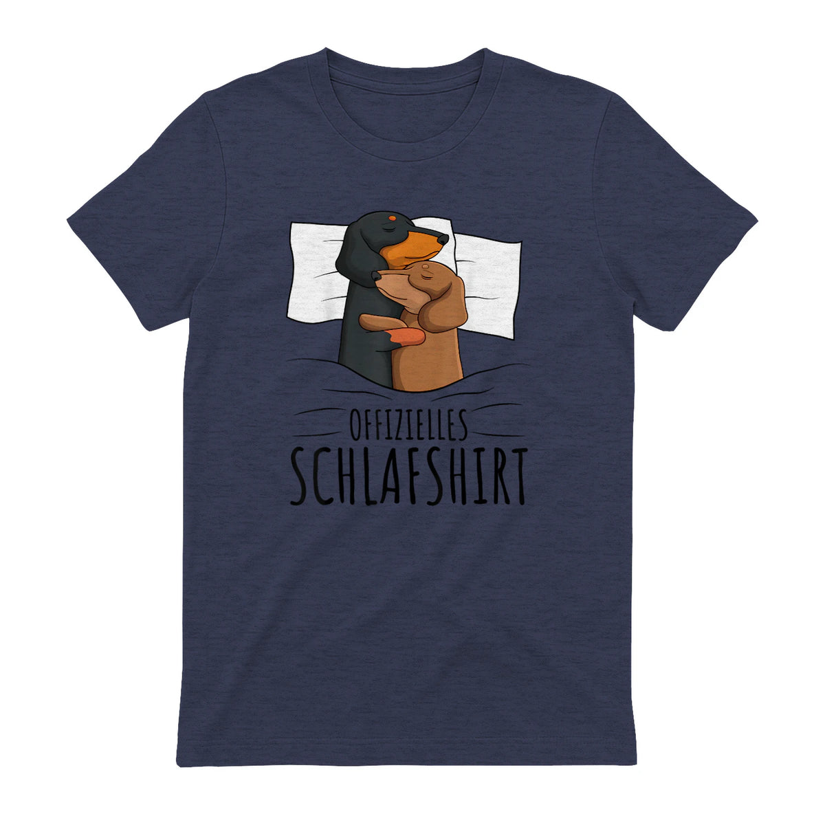 Offizielles Schlafshirt Dackel Hund Dachshund Teckel in Heather Navy - back view
