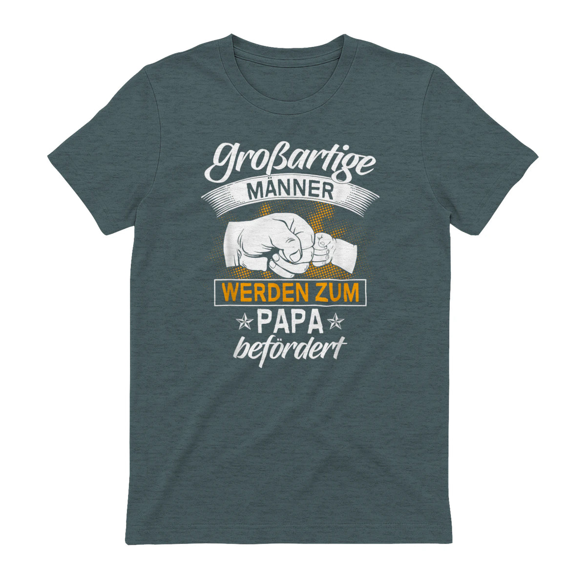 Vatertag Vaterschaft Geschenke Großartige Männer Werden Zum Papa Befördert Werdender Vater , Schwarz, S, V-Aussch in Dark Heather - back view