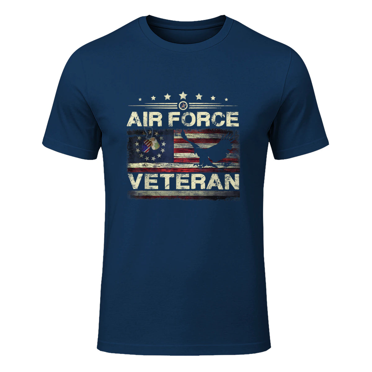 Veteran US Air Force TShirt - American Betsy Ross Flag T-Shirt in Navy - front view