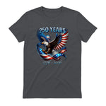 Patriotic Eagle and Flag Anniversary T-Shirt in Charcoal - back view