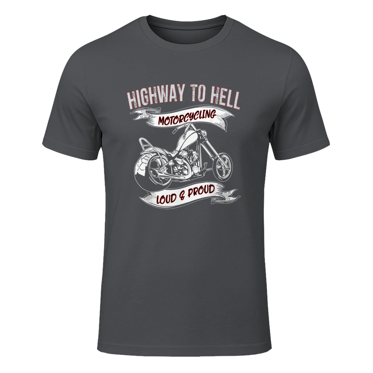 Highway to Hell Motorradfahrer Biker Motorrad Männer in Charcoal - front view