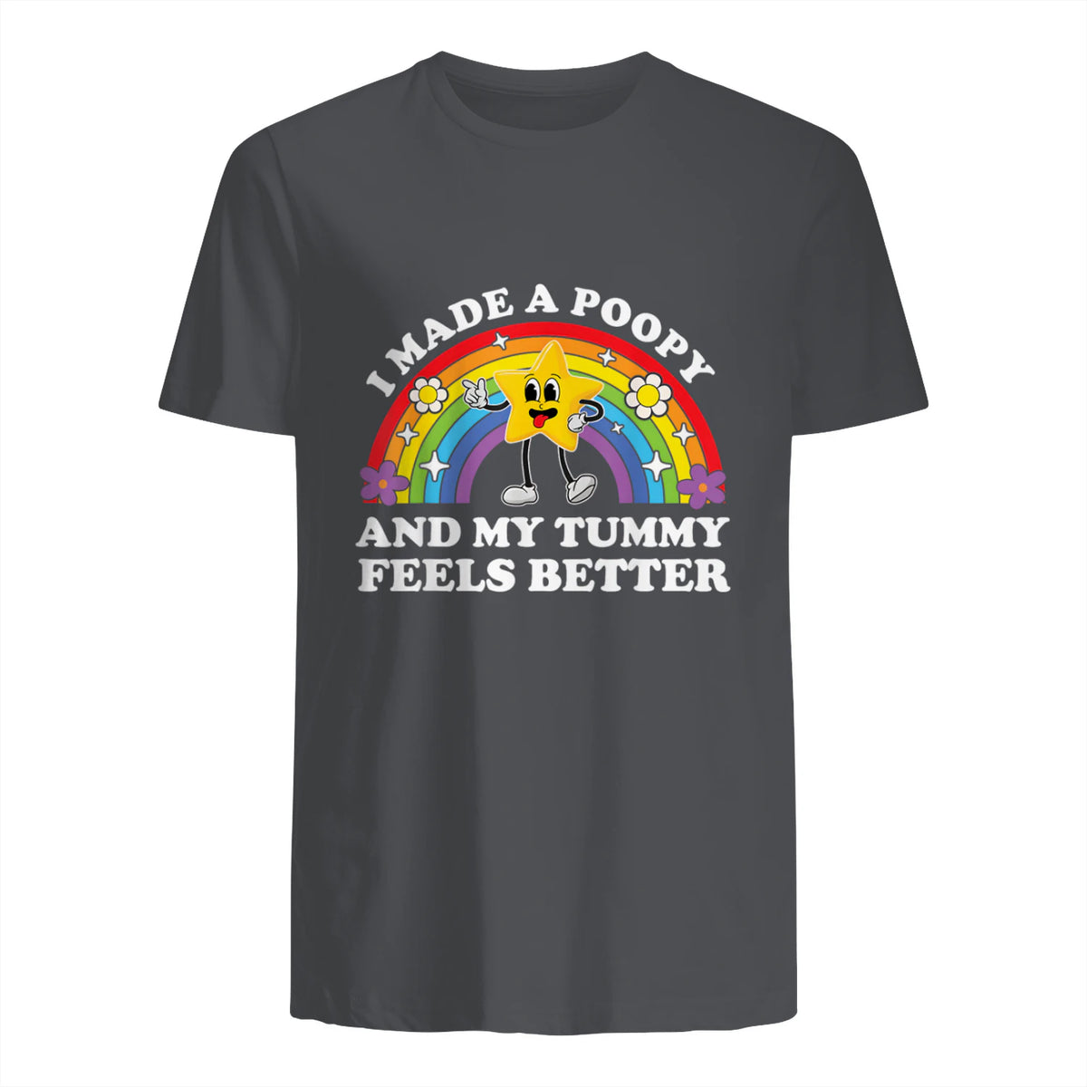I Made A Poopy Funny Inappropriate Vacation Swap Adult T-Shirt in Charcoal - back view
