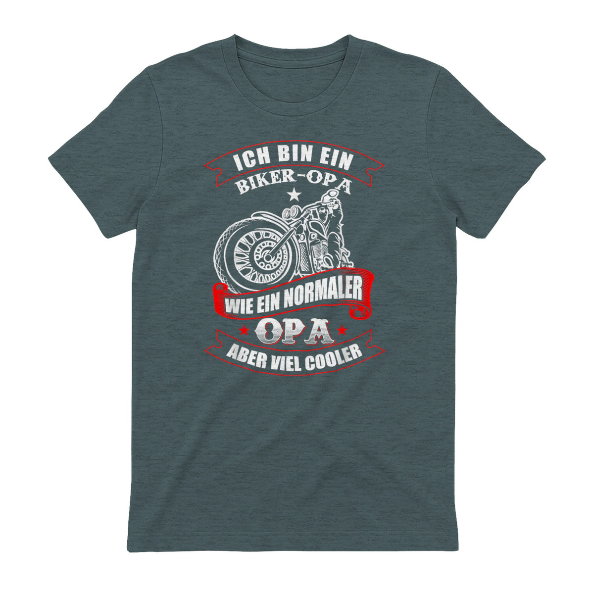 Biker-Opa wie normaler Opa Aber viel Cooler - Motorrad Shirt in Dark Heather - back view