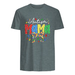 Proud Autism Mama Mom Awareness Gifts for Moms in Dark Heather - back view