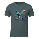 Baseball Player Drip T-Shirt in Dark Heather - front view